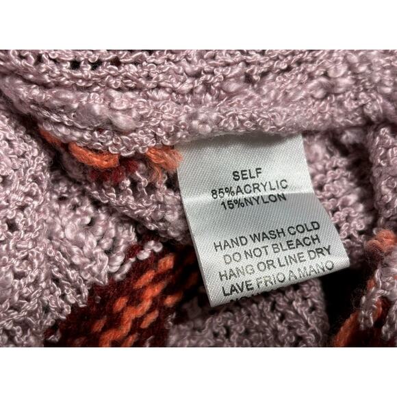 EASEL Los Angeles Coffee Date Slouchy Knit Sweater Womens Size M Pink Multicolor - Picture 4 of 7